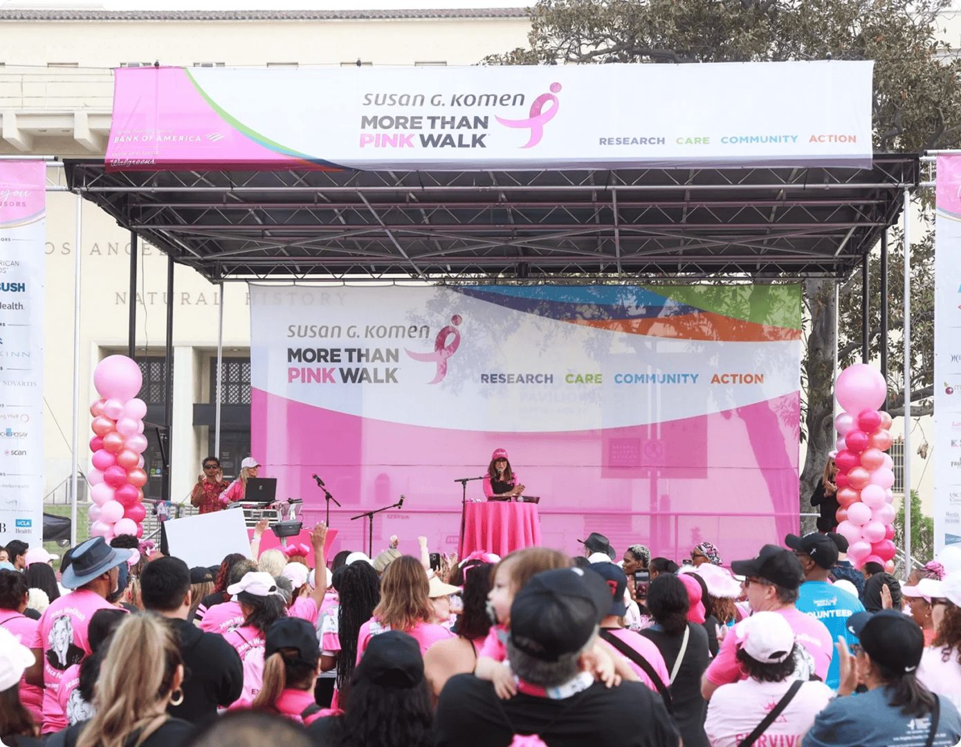 Crowd at a pink walk event