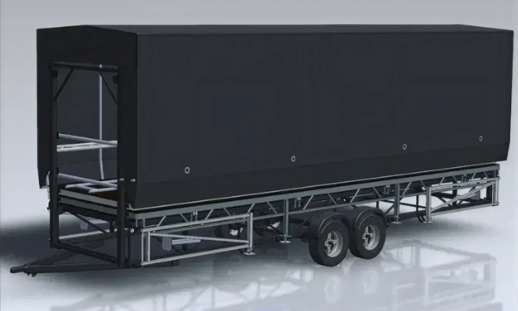 Covered trailer with dual axles
